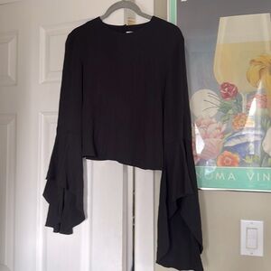& Other Stories bell trumpet sleeve top button back size 4